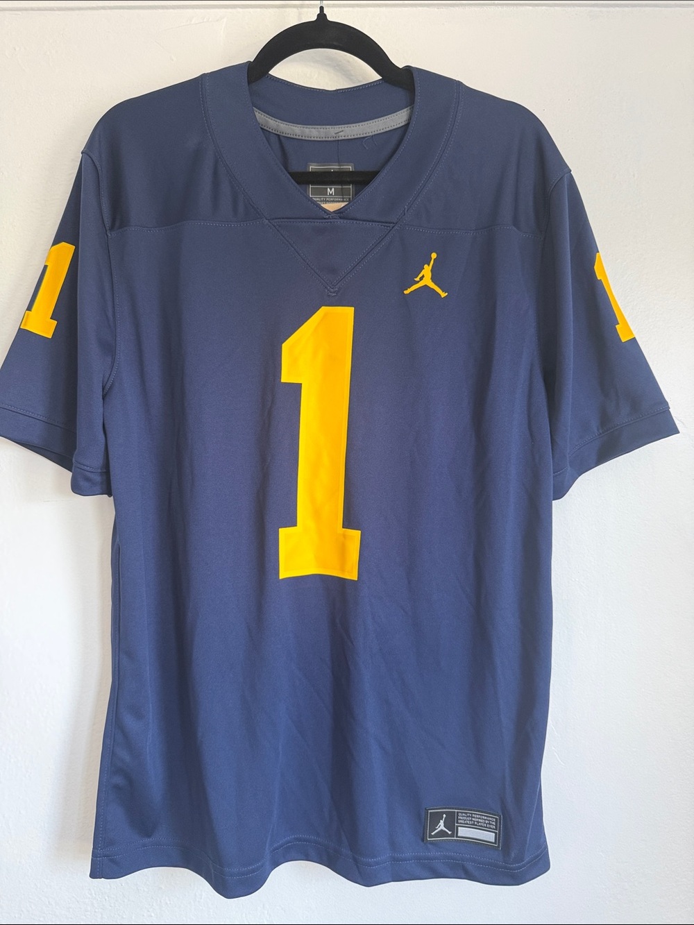 #1 Michigan Wolverines Jordan Brand Game Jersey - Navy Mediu